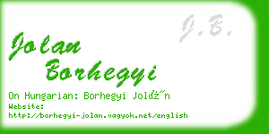 jolan borhegyi business card